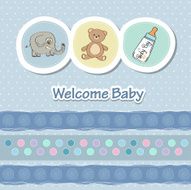 baby shower card with funny animals N8