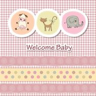 baby shower card with funny animals N12