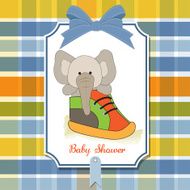 shower card with an elephant hidden in a shoe N2