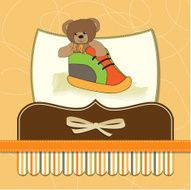 shower card with teddy bear hidden in a shoe N7