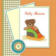 shower card with teddy bear hidden in a shoe N8