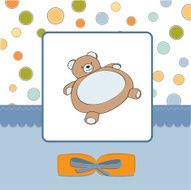 baby shower card with teddy bear toy N31