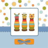 Baby shower card with toys N7