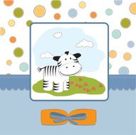 cute baby shower card with zebra N26