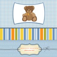 new baby announcement card with teddy bear N3