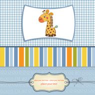 new baby announcement card with giraffe N20