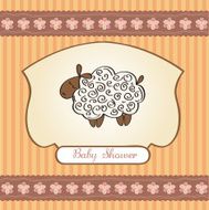 cute baby shower card with sheep N17