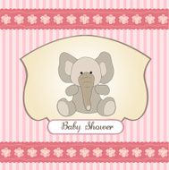 romantic baby girl announcement card N8