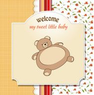 baby shower card with teddy bear toy N34