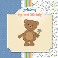 baby shower card with teddy bear toy N35