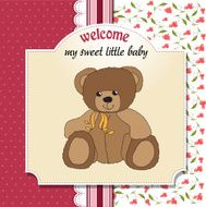 baby shower card with teddy bear toy N36