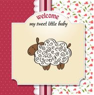 cute baby shower card with sheep N18