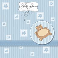 baby shower card with teddy bear toy N37