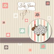 cute baby shower card with sheep N19