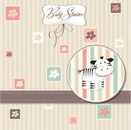 cute baby shower card with zebra N27