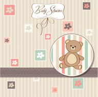 baby shower card with teddy bear toy N38