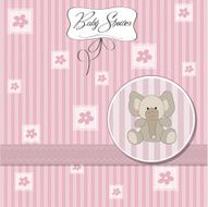 romantic baby girl announcement card N10