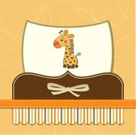 new baby announcement card with giraffe N22