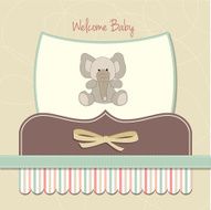 romantic baby girl announcement card N11