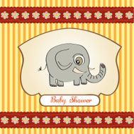 romantic baby announcement card N19