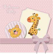 Baby girl announcement card N21
