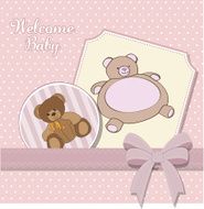 Baby girl announcement card N22