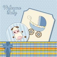 Baby boy announcement card N30