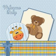 Baby boy announcement card N31