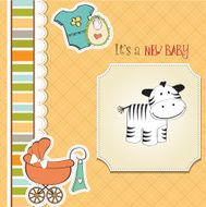 cute baby shower card with zebra N29