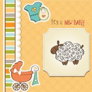 cute baby shower card with sheep N20