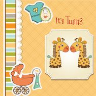 Baby twins shower card N16