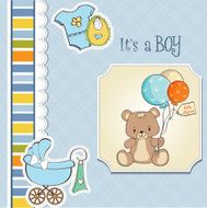 baby shower card with cute teddy bear N40