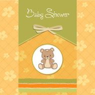 baby shower card with teddy N12