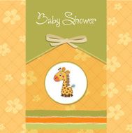 new baby announcement card with giraffe N24