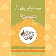 cute baby shower card with sheep N21