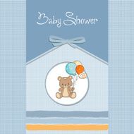 baby shower card with cute teddy bear N41