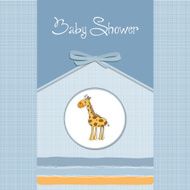 new baby announcement card with giraffe N25