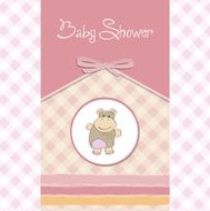 childish baby shower card with hippo toy N2