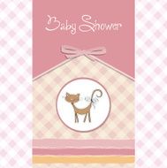 new baby shower card with cat N13