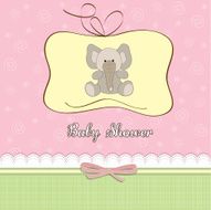 romantic baby girl announcement card N13
