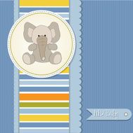 baby boy announcement card with elephant