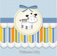 cute baby shower card with zebra N31