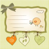 new baby announcement card with chicken N3