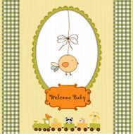 new baby announcement card with chicken N7