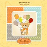 baby shower card with cute teddy bear N42