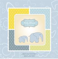 new baby announcement card with elephant