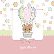 new baby girl announcement card N13