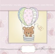 new baby girl announcement card N14