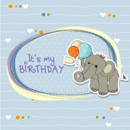 baby boy birthday card with elephant