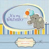 baby boy birthday card with elephant N4